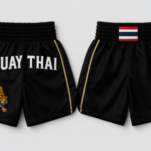 Embroidered Muay Thai Shorts – Premium Custom Logo for Gyms & Brands