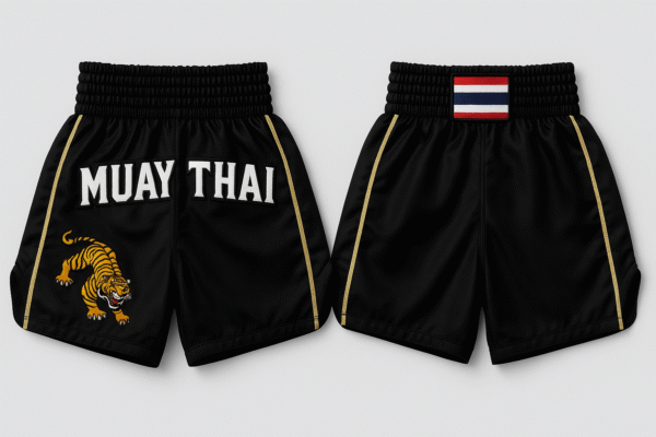 Embroidered Muay Thai Shorts – Premium Custom Logo for Gyms & Brands