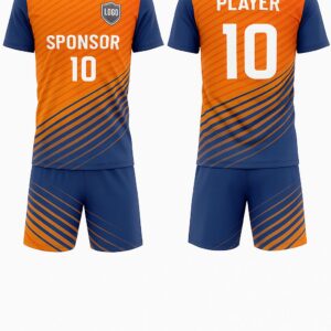 Front and back view of Sublimated Soccer Uniform – VibeFlex Edition